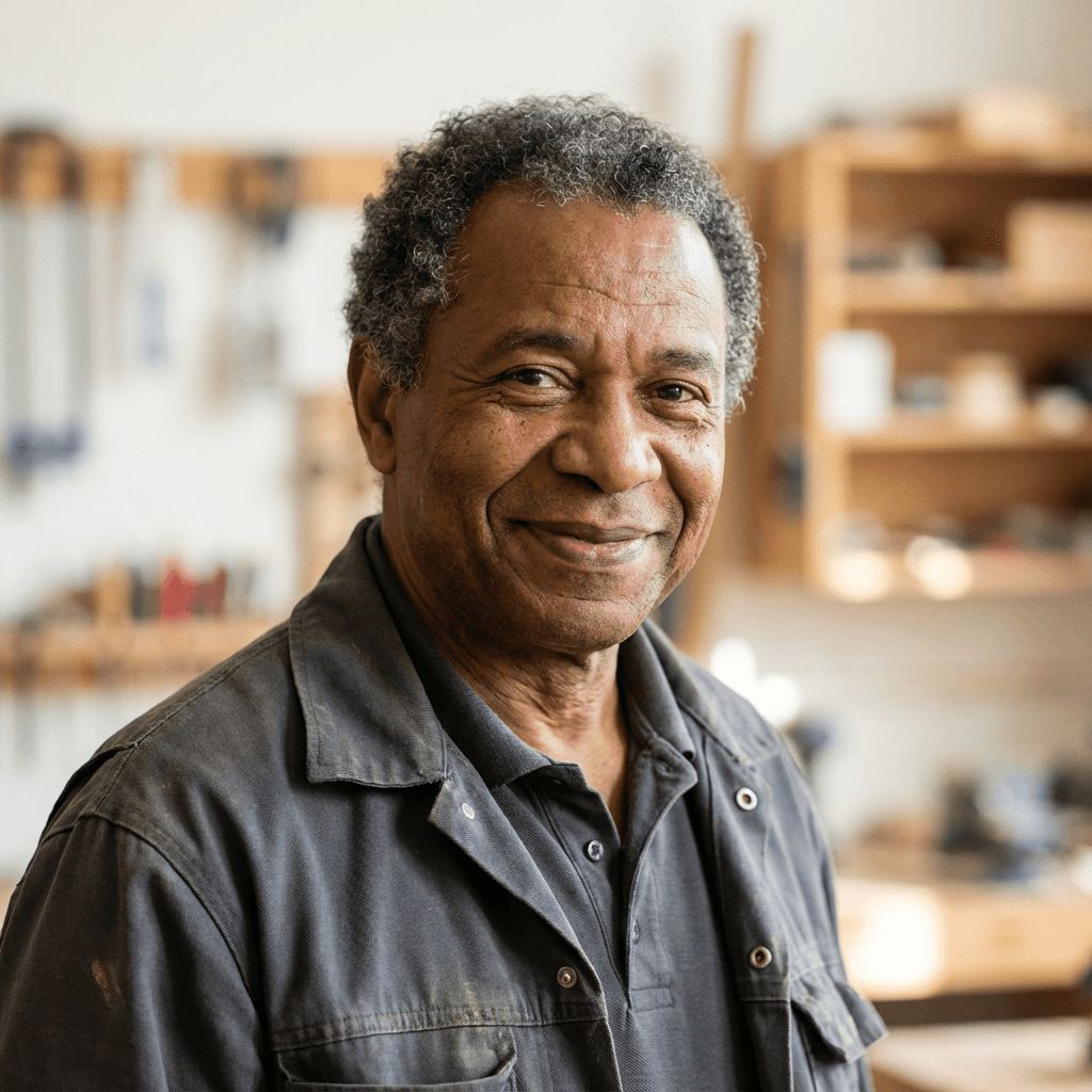 Marcus Webb, a male home services business owner in his 50s, Black, professional and trustworthy